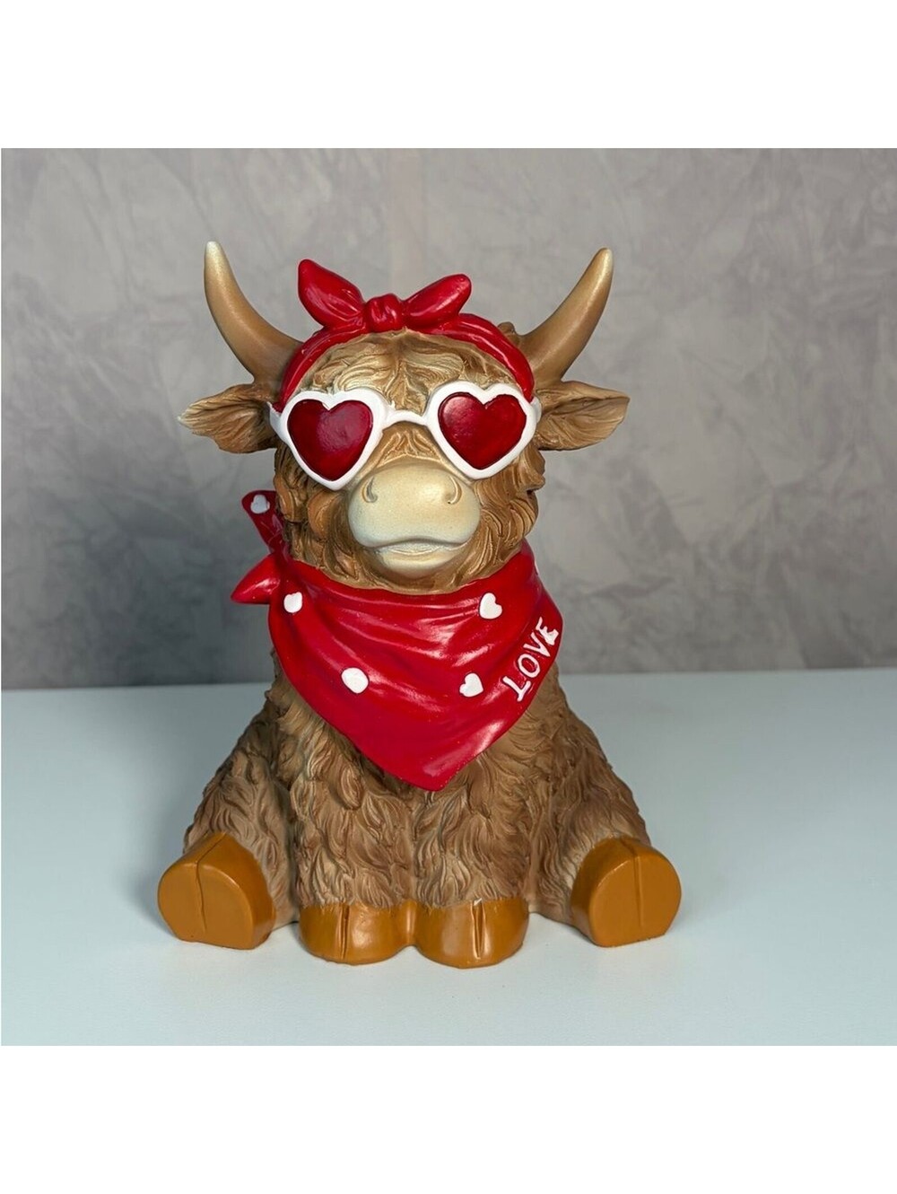 Valentine's Day Highland Cow Glasses and Bandana